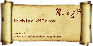 Michler Árkos névjegykártya
